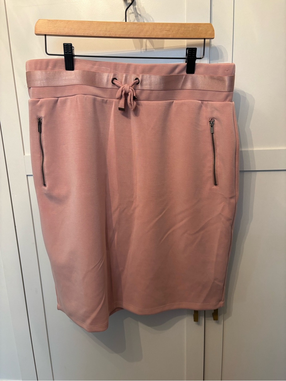 ESQUALO Dusty Pink Pencil Skirt with Drawstring Waist